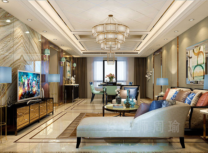 白嫩美女黄片世纪江尚三室两厅168平装修设计效果欣赏